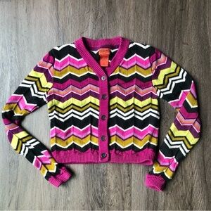 Missoni x Target Chevron Cardigan Girls M Purple Zig Zag Stripe Sweater Kids
